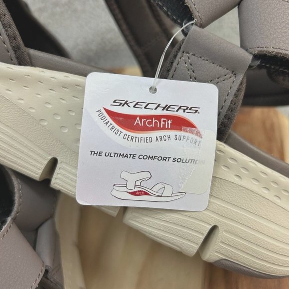 Skechers Arch Fit Impactor Adult Men 13 Brown Adjustable Strap Sandals Casual